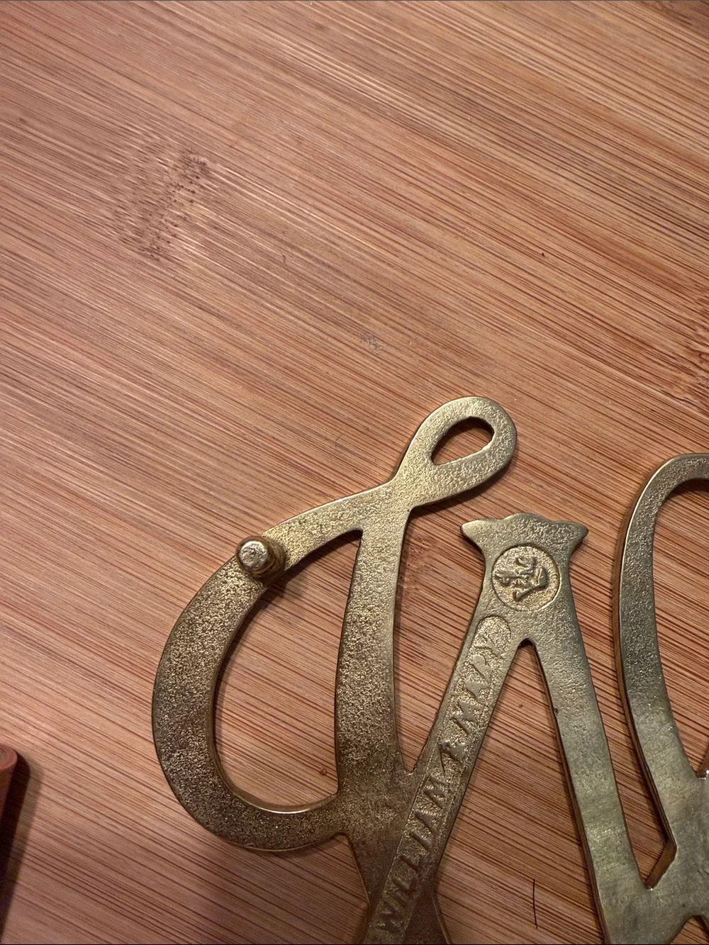 Vintage Brass Williamsburg William & Mary Cypher Trivet - Virginia Metalcrafters